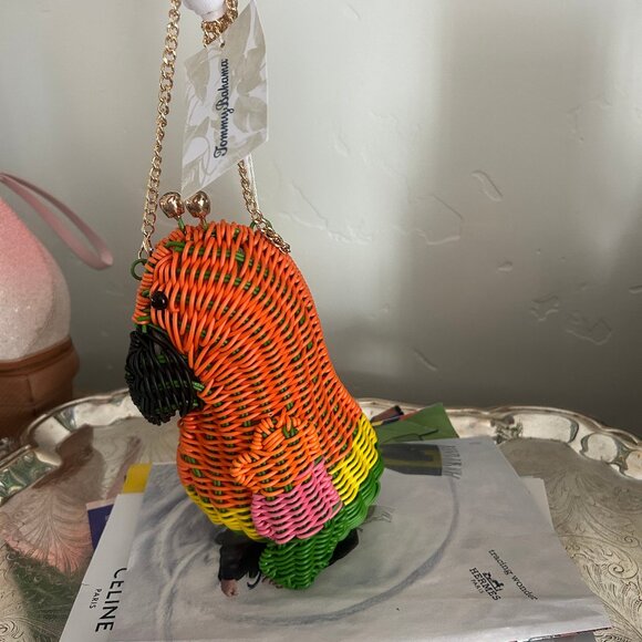 Tommy Bahama Colorful Novelty Wicker Parrot Macaw Purse Bag Clutch - Picture 6 of 6